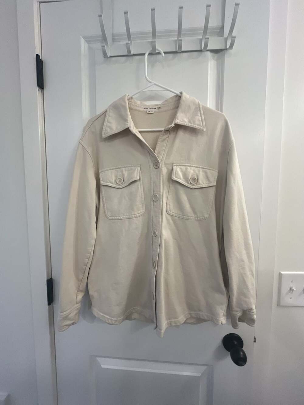 Good American Fleece Lined Collared Button Front Shacket